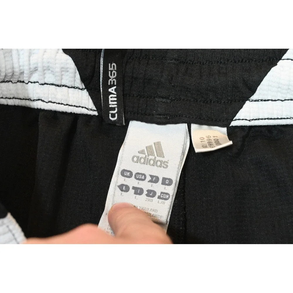 Adidas Soccer Shorts Mens Large Black White Climalite Athletic Training